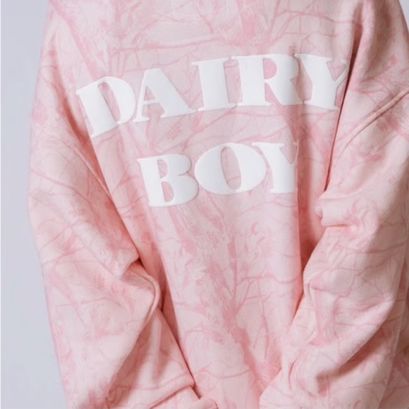 Dairy Boy Pink Bubblegum Camo Crewneck sweatshirt - White puff - OG collection 🩷 - Picture 2 of 7